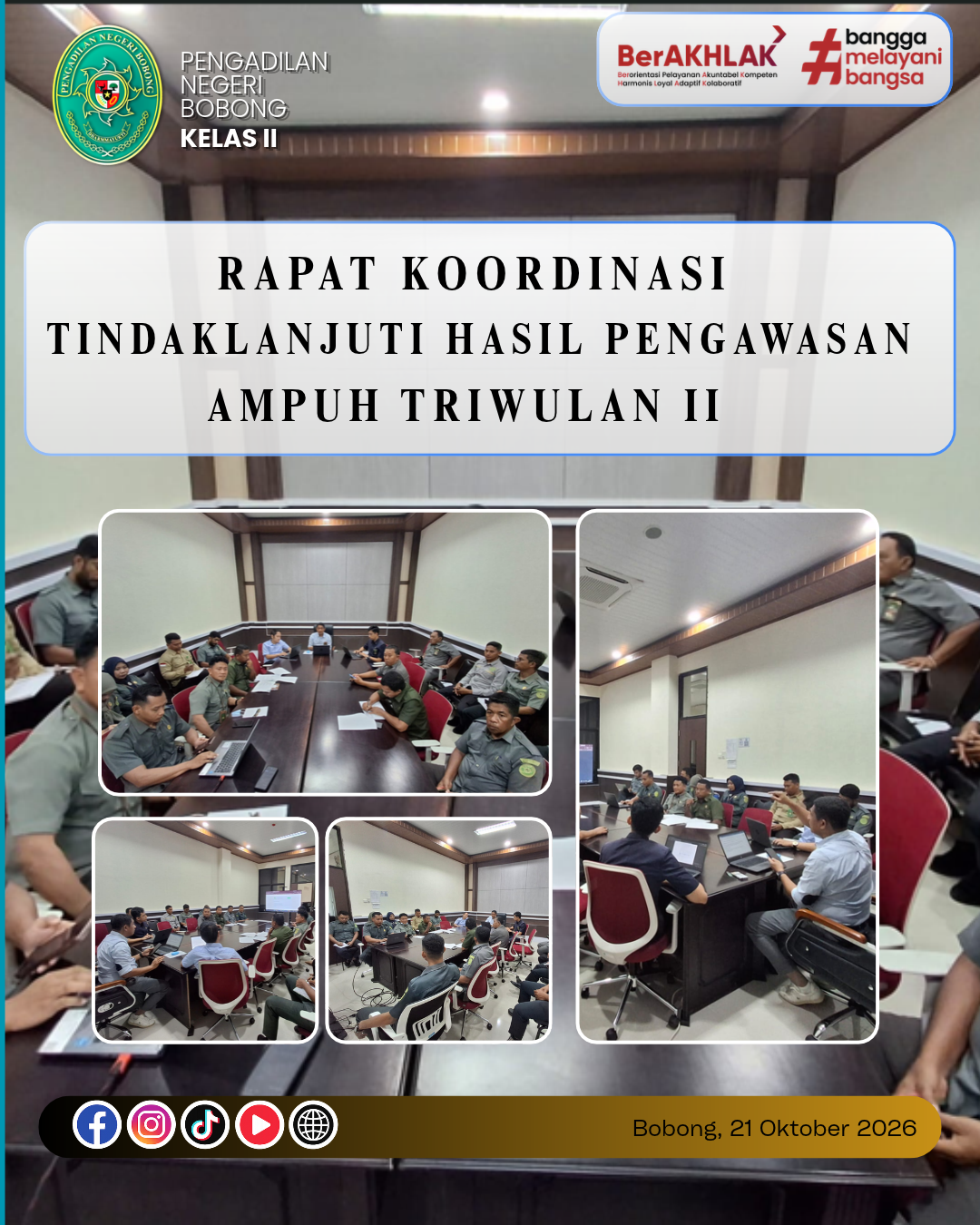 Pengadilan Negeri Bobong Gelar Rapat Koordinasi Tindak Lanjuti Hasil Pengawasan Ampuh Triwulan II